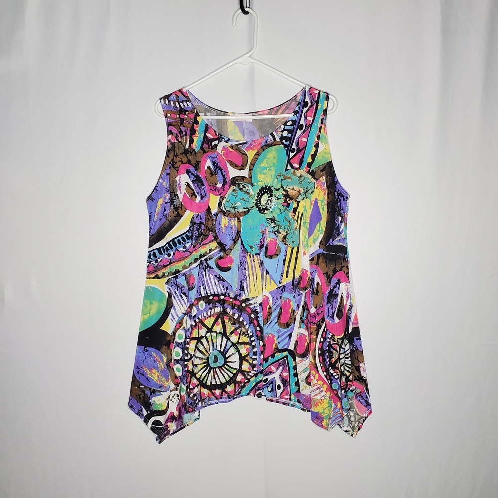 Pretty Woman Asymmetric Tank Top‎ Women 1X Artsy Fairy Quirky Retro 90s Y2K